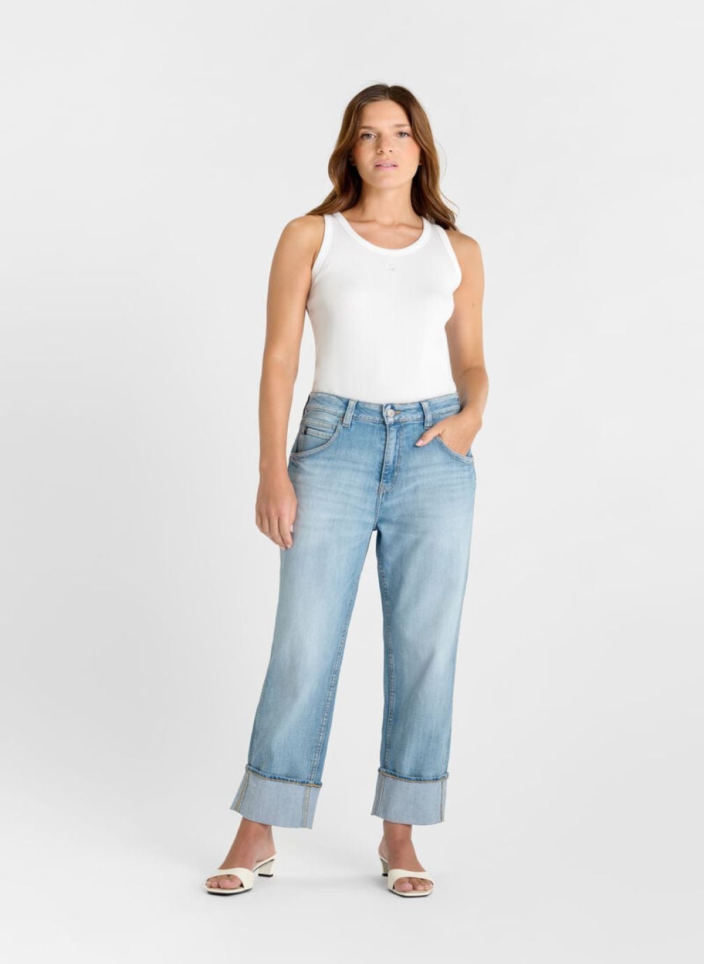 Jeans droit Jeans loose Blue femme bleu Le temps des cerises Jeans droit Jeans loose Blue femme bleu Bleu