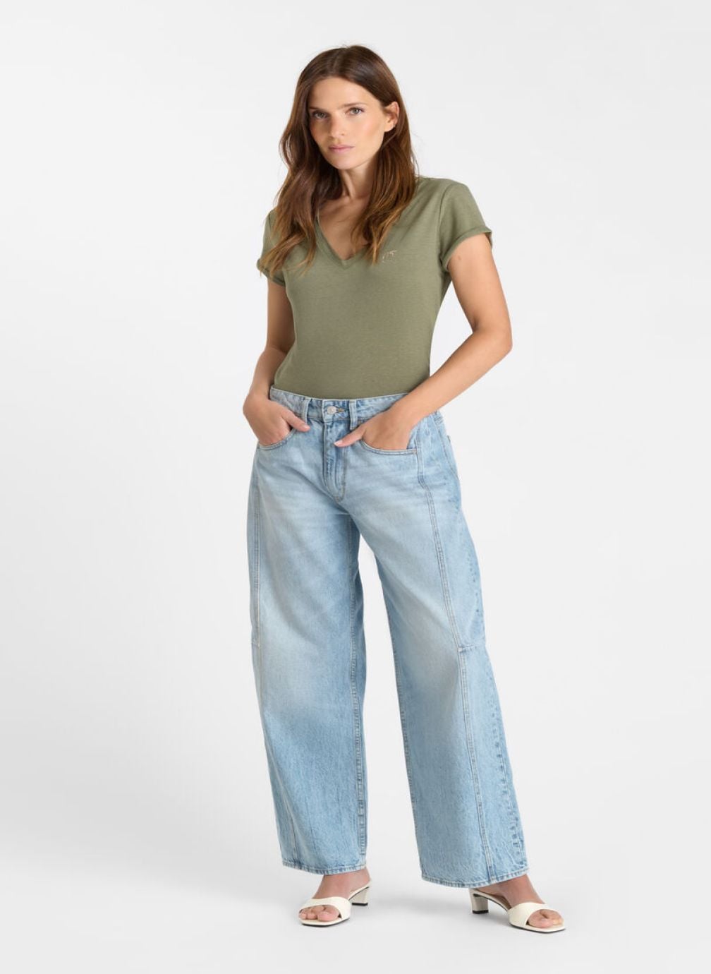 Jeans droit Jeans loose Blue femme bleu Le temps des cerises Jeans droit Jeans loose Blue femme bleu Bleu