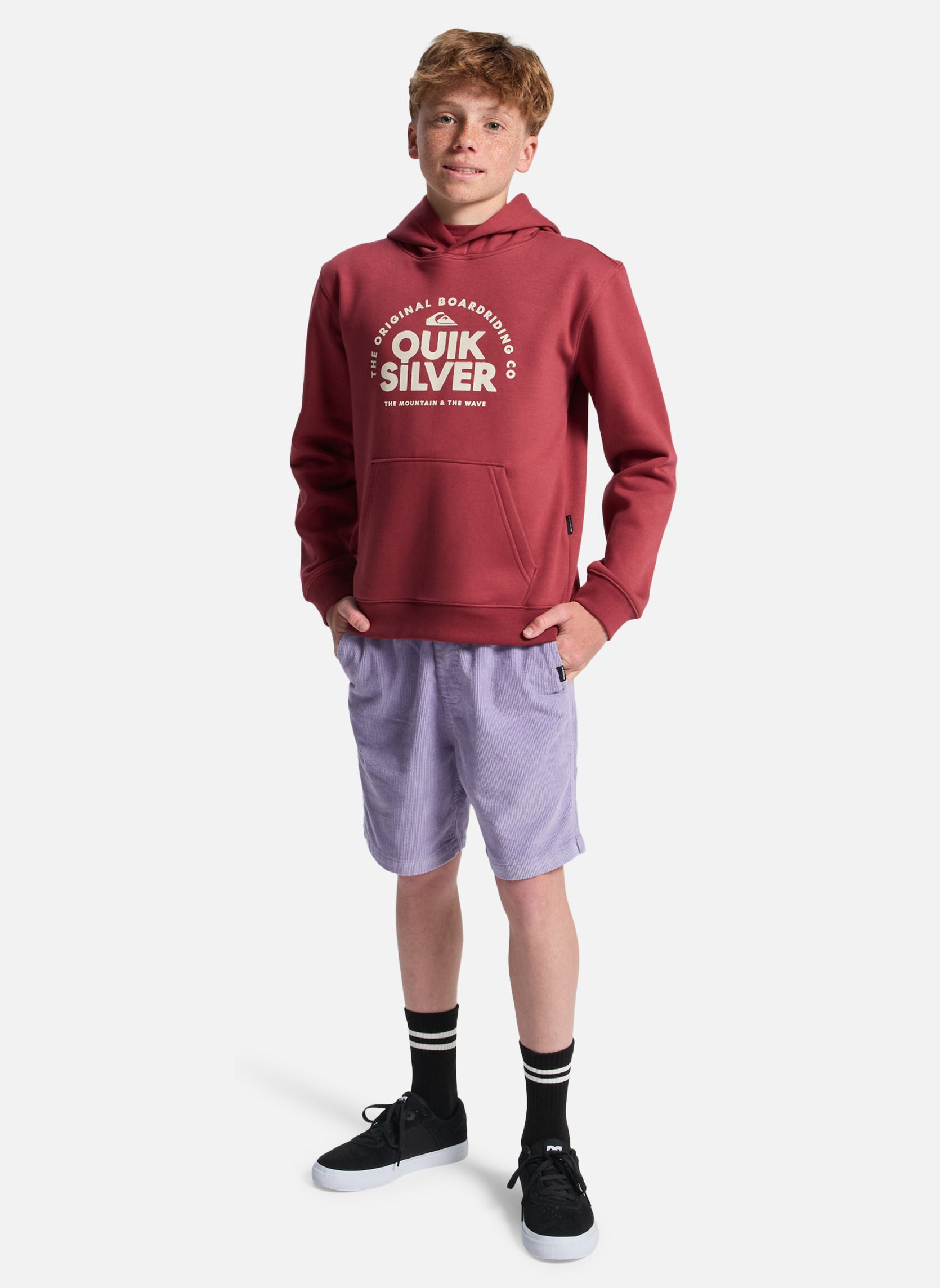 Sweats à capuche Fundamental Ride garçon rouge Quiksilver Sweats à capuche Fundamental Ride garçon rouge Rouge