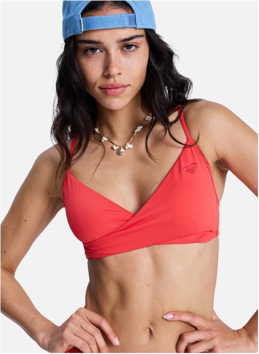 Roxy Hauts de maillot balconnet Solid Essentials Wrap Bra femme rouge