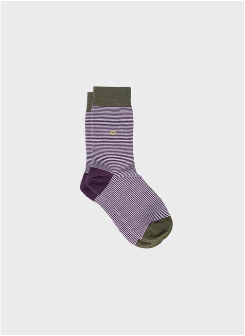 BILLYBELT Chaussettes A rayures homme violet