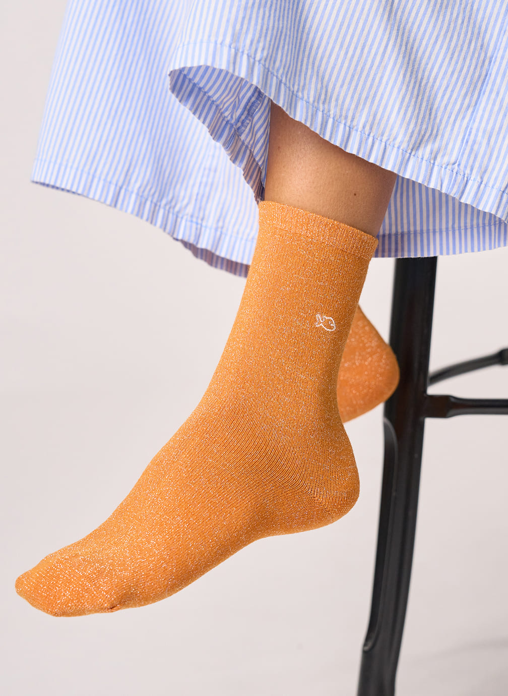 Chaussettes Unies pailletées femme orange BILLYBELT Chaussettes Unies pailletées femme orange Orange foncé