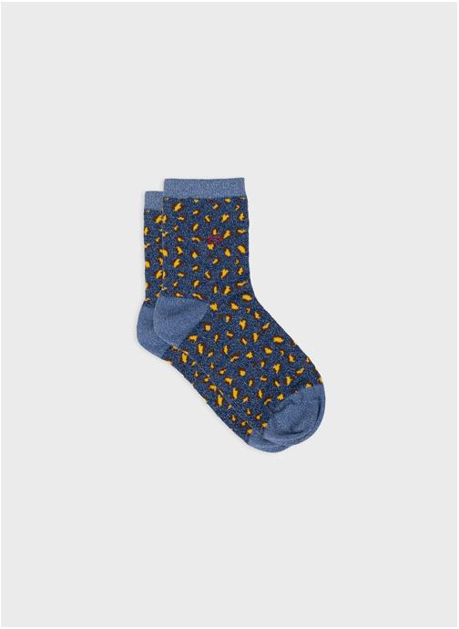 BILLYBELT Chaussettes Léopard femme bleu