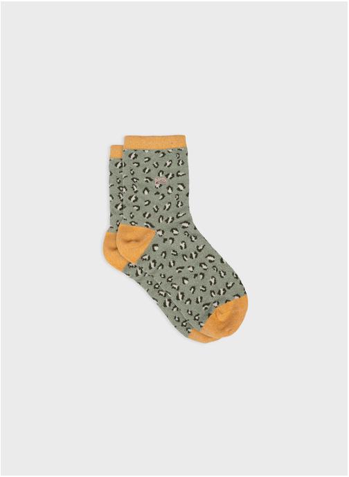 BILLYBELT Chaussettes Léopard femme vert