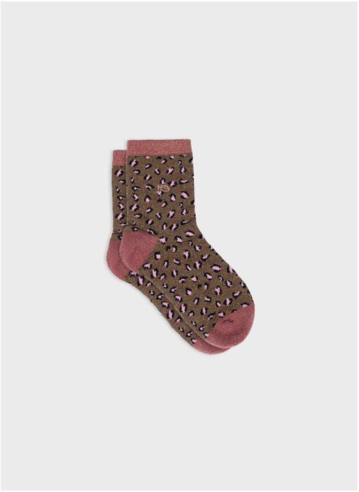 BILLYBELT Chaussettes Léopard femme marron