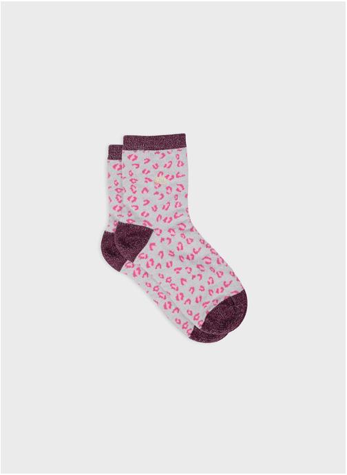 BILLYBELT Chaussettes Léopard femme bordeaux