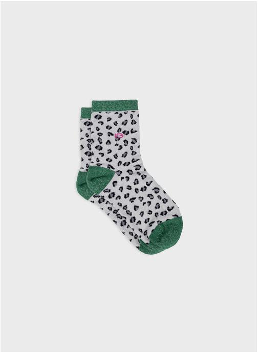 BILLYBELT Chaussettes Léopard femme blanc