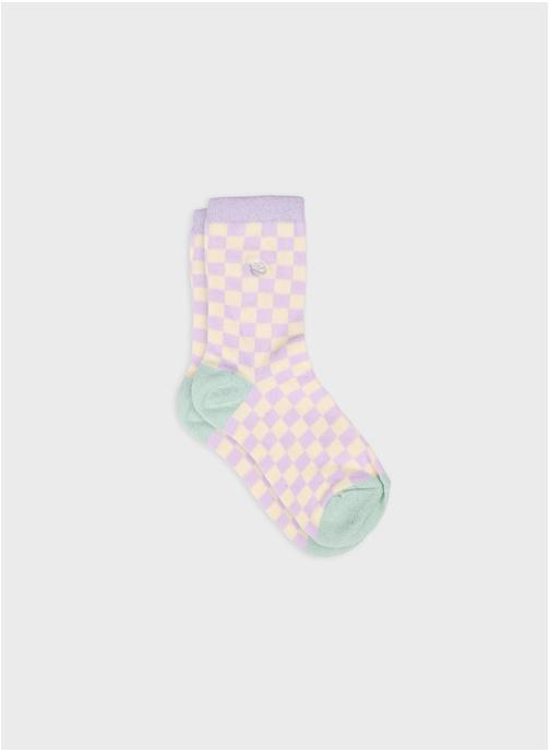 BILLYBELT Chaussettes A carreaux femme violet