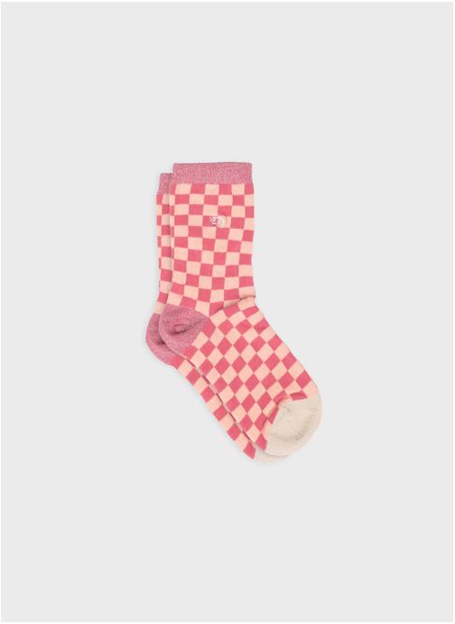 BILLYBELT Chaussettes A carreaux femme rose