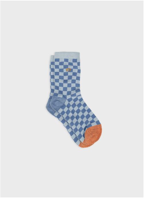BILLYBELT Chaussettes A carreaux femme bleu