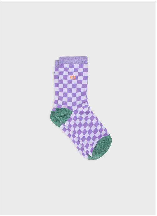 BILLYBELT Chaussettes A carreaux femme violet
