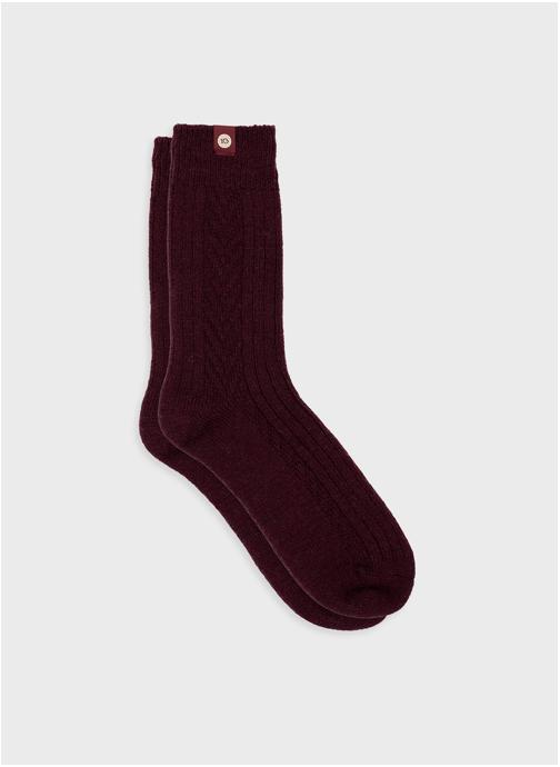 BILLYBELT Chaussettes Laine homme bordeaux