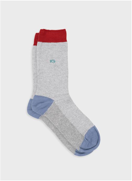 BILLYBELT Chaussettes Chevrons homme gris
