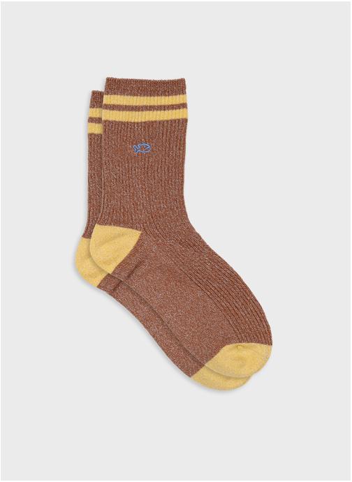 BILLYBELT Chaussettes Vintage femme marron