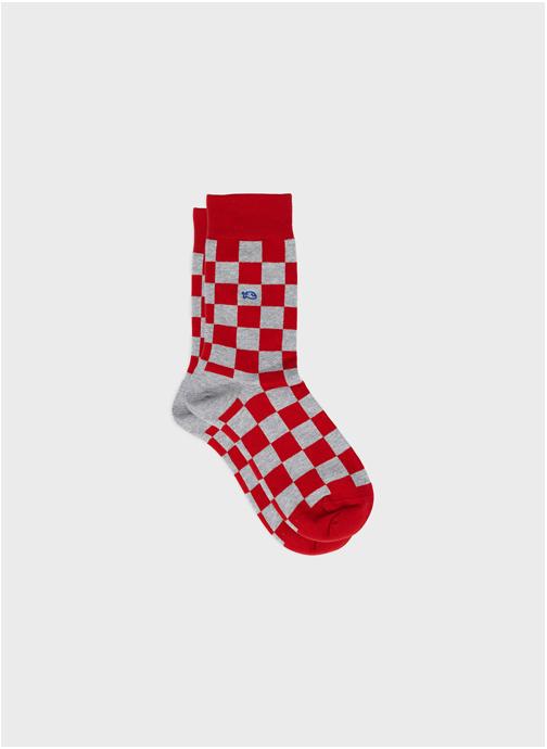 BILLYBELT Chaussettes A carreaux homme rouge