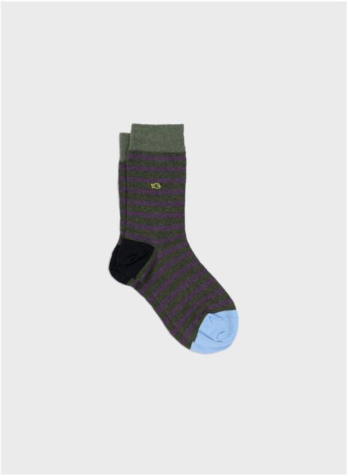 BILLYBELT Chaussettes A rayures homme vert