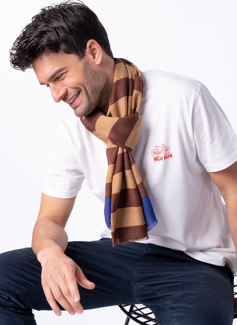 Foulard Ascot CLJ Charles Le Jeune - Marron, Motif Paisley, Microfibre, Unisexe, Taille Unique