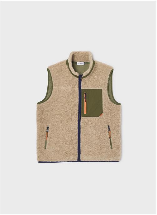 BILLYBELT Vestes sans manches Sherpa homme beige
