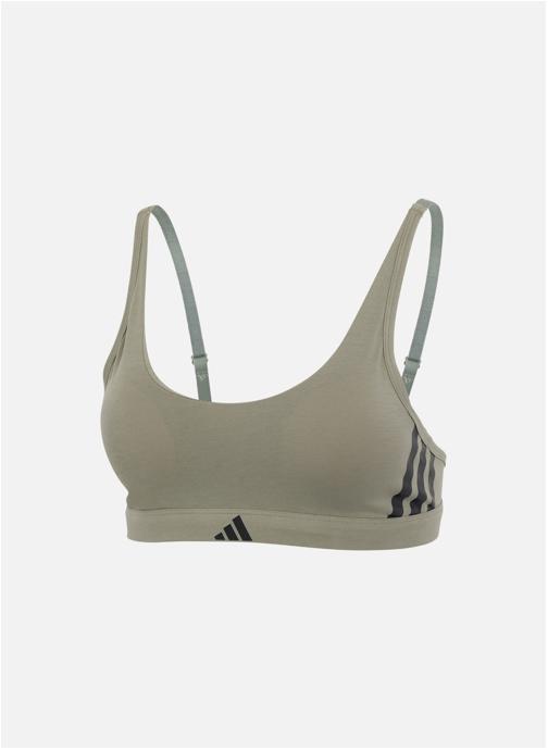 adidas performance Brassières COTTON 3 STRIPES femme vert