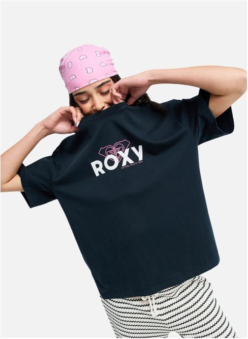 Roxy Tee-shirts manches courtes T-Shirt, manches courtes, col rond, Floral. femme noir