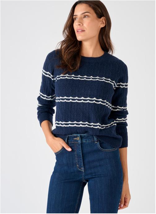 Gilet Zippé Maille Polaire Thermolactyl Bleu Graphique Damart | La Redoute