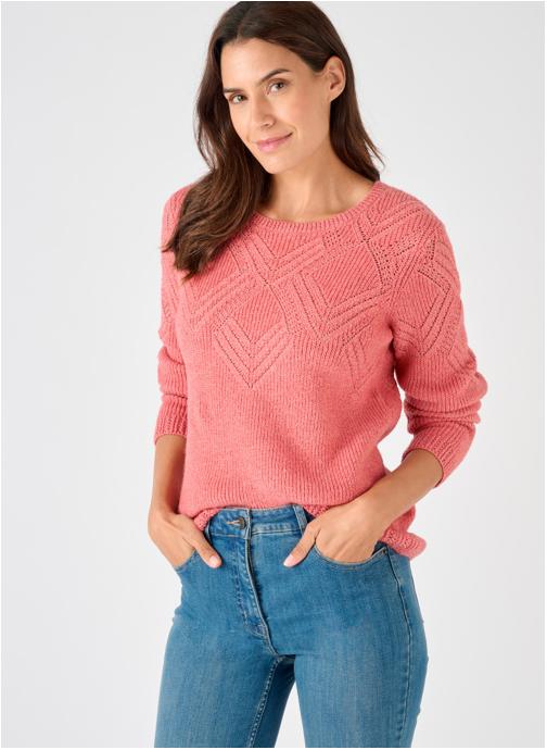 Pull Femme Damart En Coton Gris – Taille 20, Manches Longues, Style Pullover