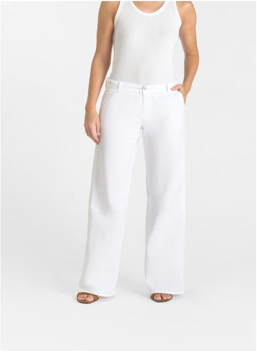 Le temps des cerises Pantalons droit Pantalon flare TAHIS Blue femme blanc