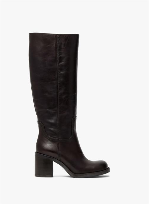 Bottes hautes en suédine femme - marron - Kiabi - 35,00
