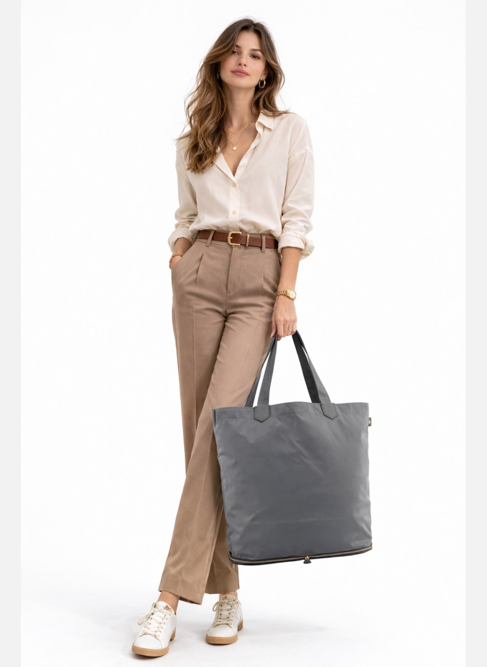 Cabas Madison travel femme gris Pourchet Cabas Madison travel femme gris Gris