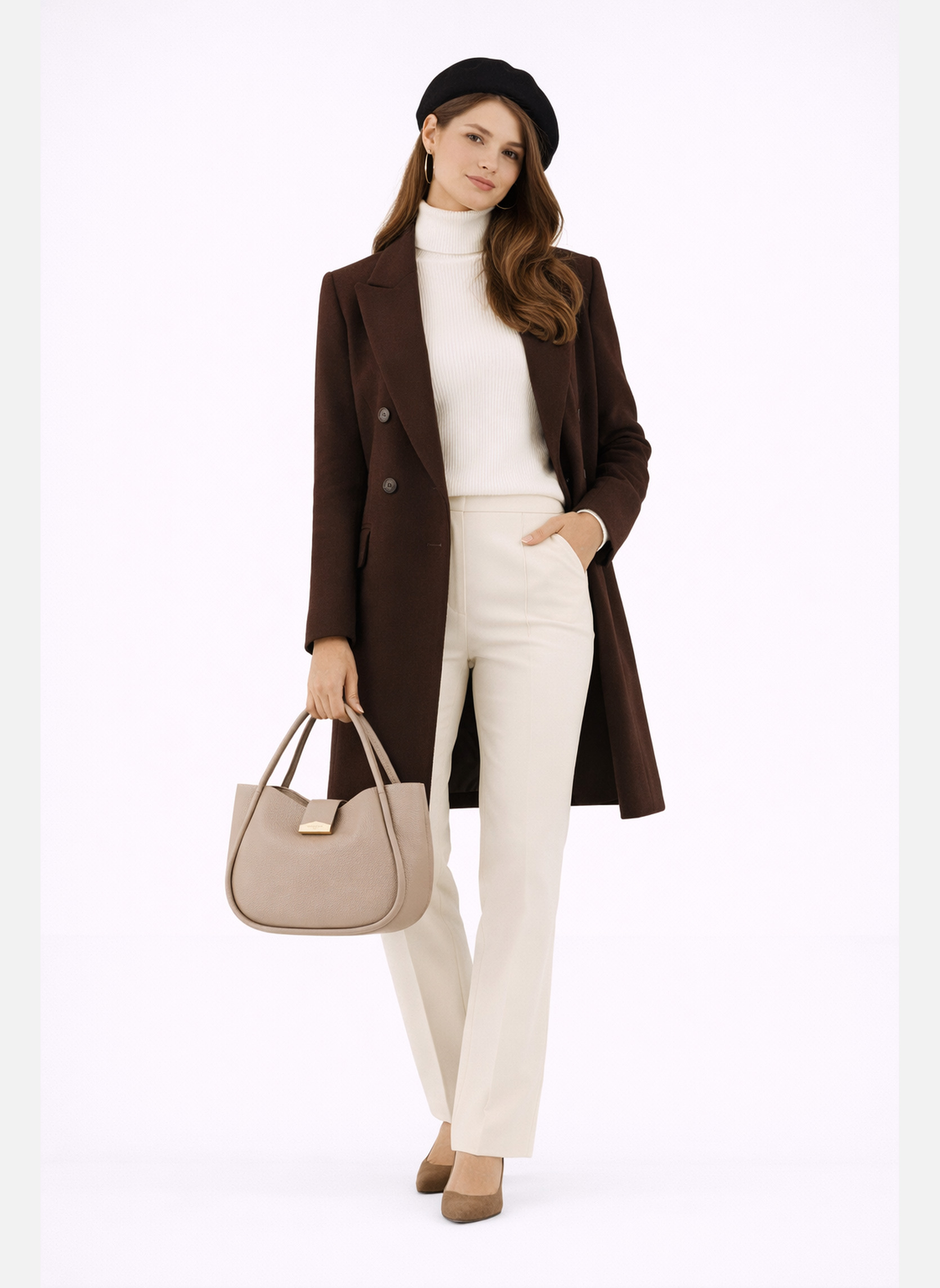 Sacs bandoulière Liane femme beige Pourchet Sacs bandoulière Liane femme beige Mastic