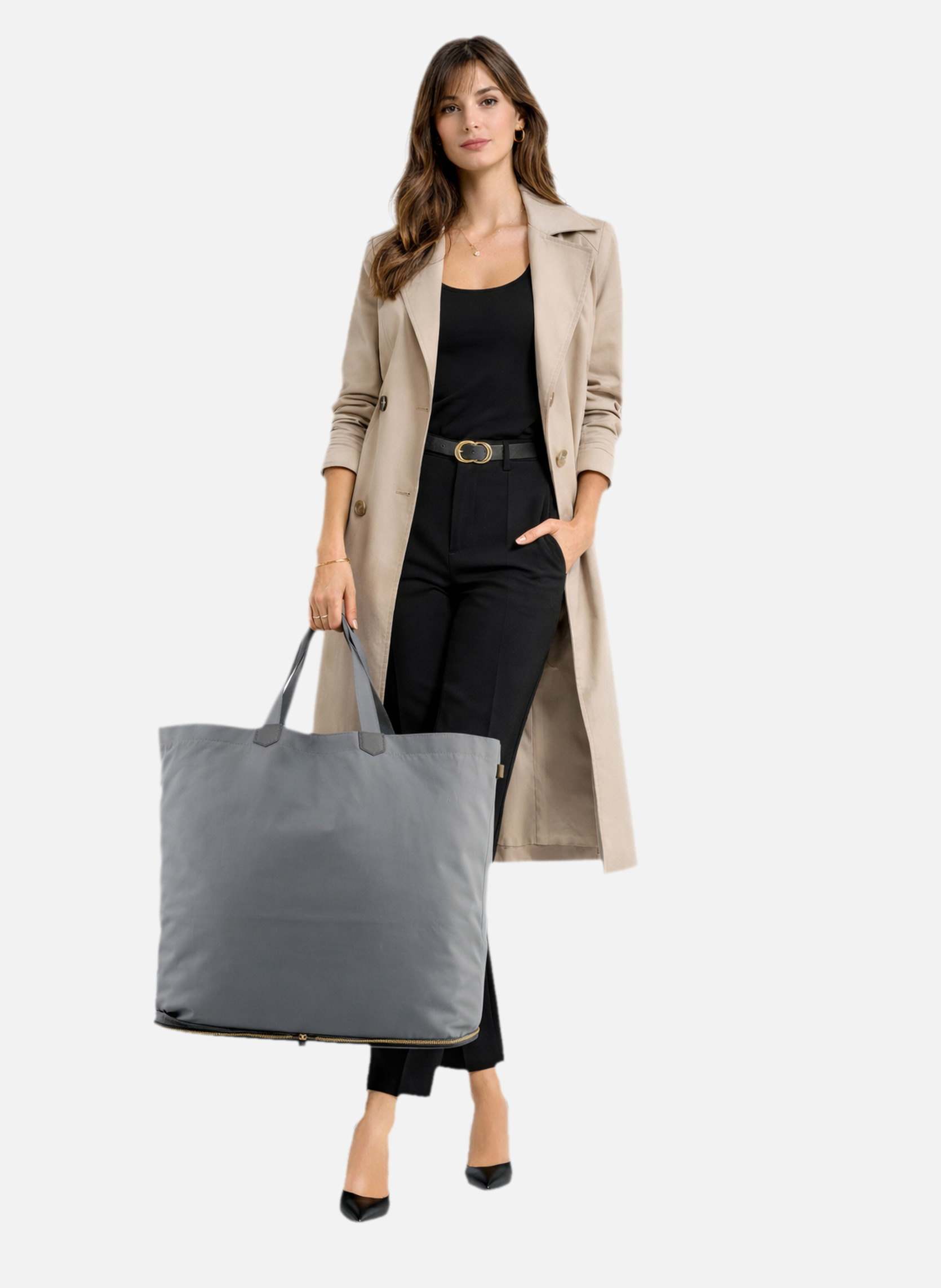 Cabas Easy femme gris Pourchet Cabas Easy femme gris Gris