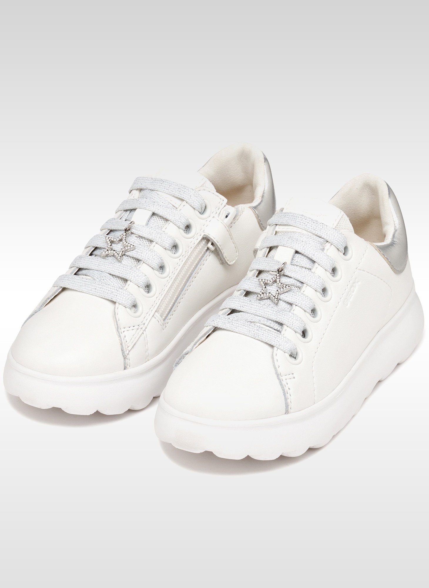 Baskets basses PUFFYPOP GIRL fille argent Geox Baskets basses PUFFYPOP GIRL fille argent Argent