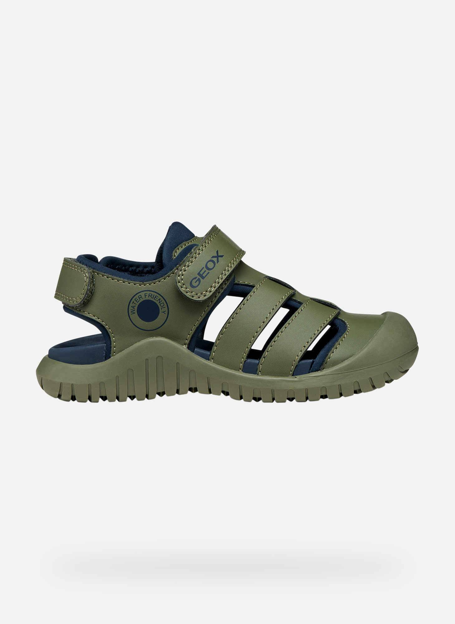 Sandales S. FUSBETTO PRO BOY garçon vert Geox Sandales S. FUSBETTO PRO BOY garçon vert Kaki