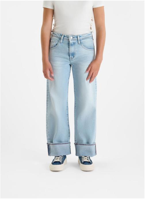 Le temps des cerises Jeans droits Jeans droite REVERS Blue fille bleu