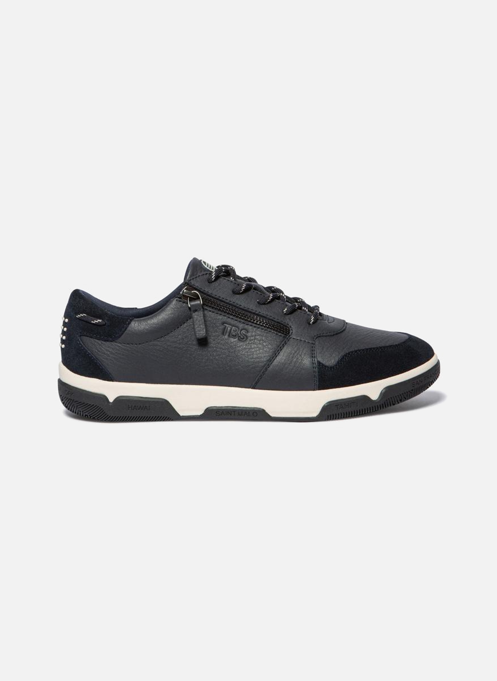 Baskets basses Baskets cuir GEDEZIP CREME / MARINE homme bleu TBS Baskets basses Baskets cuir GEDEZIP CREME / MARINE homme bleu Bleu