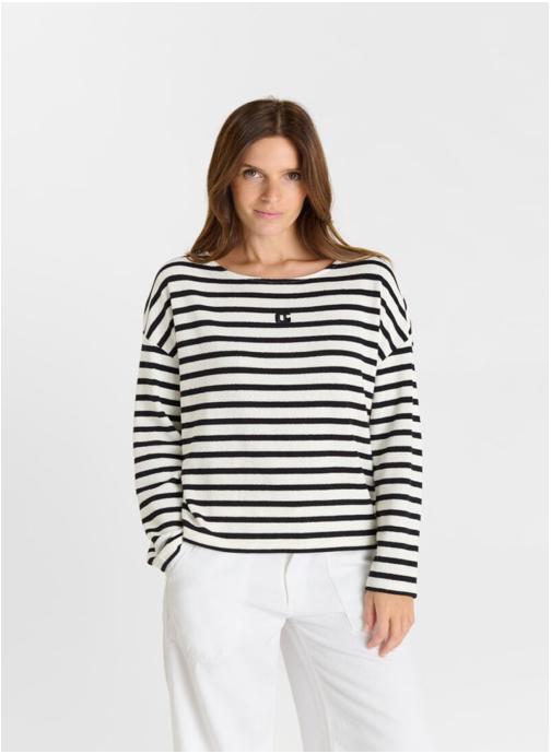 Le temps des cerises Pulls Pull RUDETTE White femme blanc