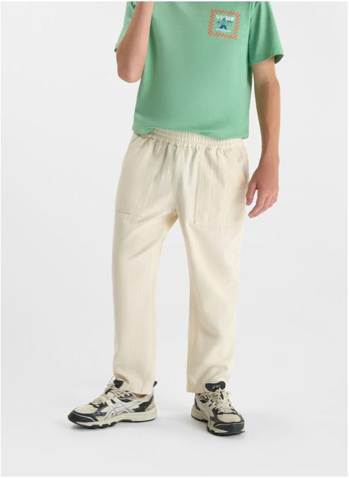 Le temps des cerises Pantalons Pantalon droite HAWBO White garçon blanc