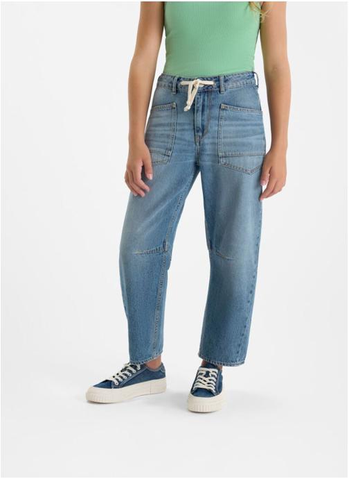 Le temps des cerises Jeans droits Jeans loose Blue fille bleu