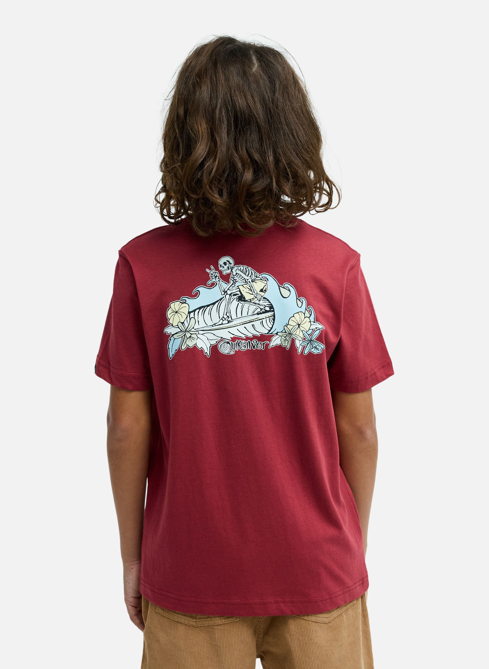 Quiksilver Tee-shirts Skeleton Ride garçon rouge | Sarenza France