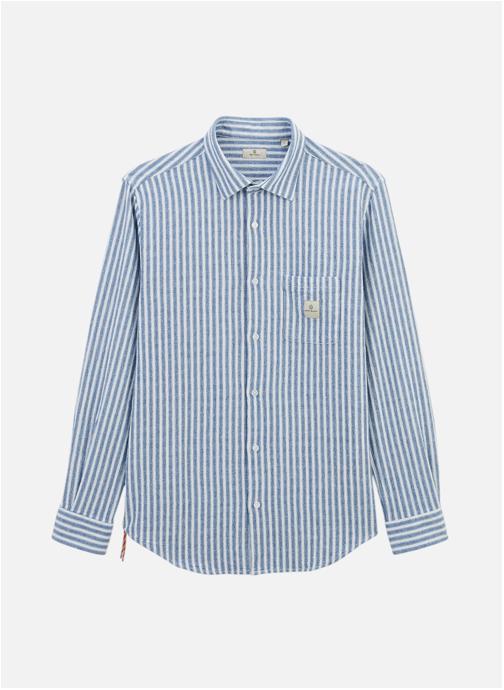 Serge Blanco Chemises Chemise ML homme bleu