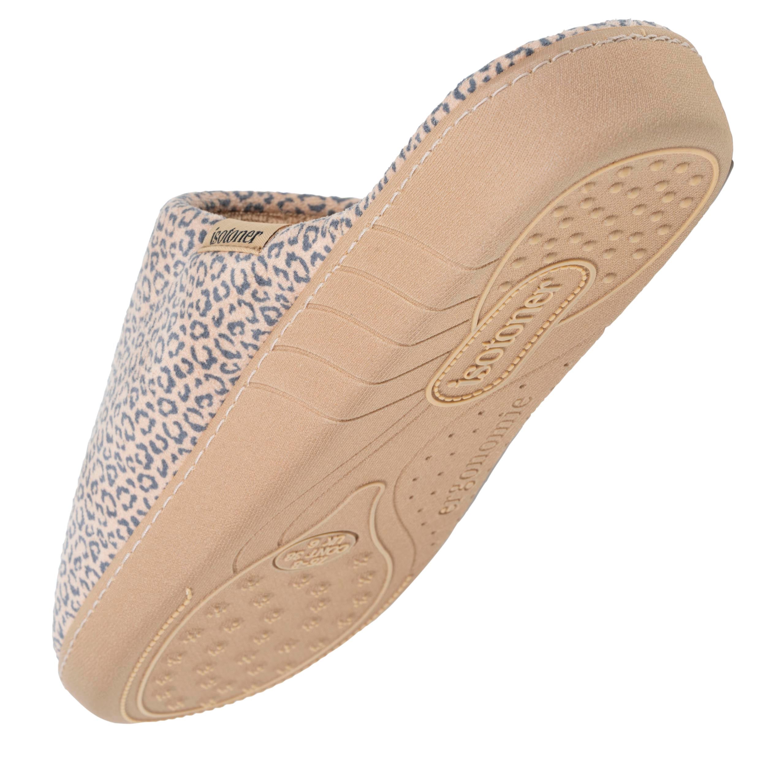 Chaussons Chaussons mules Femme Léopard beige femme beige Isotoner Chaussons Chaussons mules Femme Léopard beige femme beige Beige