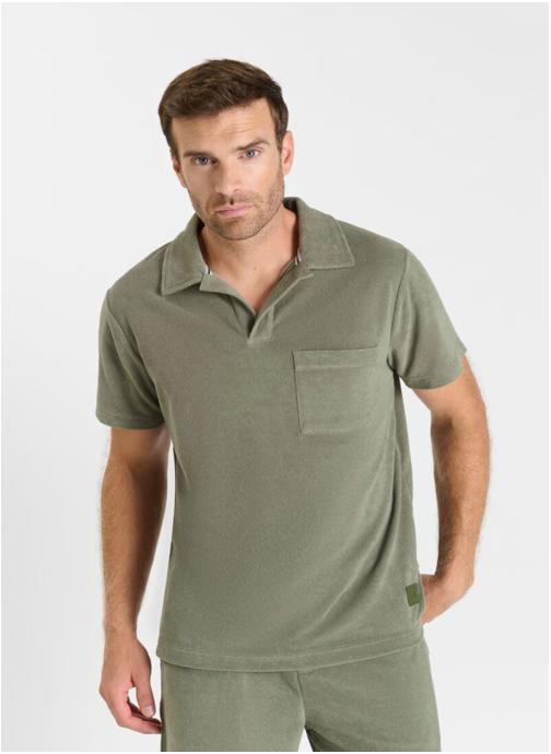 Le temps des cerises Polos Polo ERAN Khaki homme vert