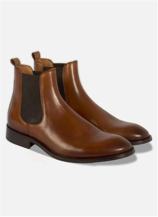 JULES & JENN Bottines et boots Chelsea boots cuir cognac homme marron