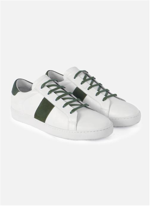 JULES & JENN Baskets basses Tennis lacet Arthur cuir homme blanc