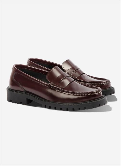 JULES & JENN Mocassins Mocassins Iris cuir vernis noir femme bordeaux
