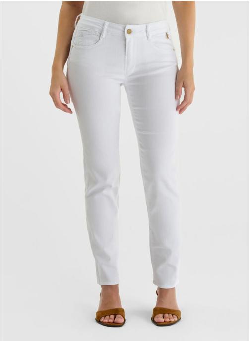 Le temps des cerises Jeans droit Jeans push-up droite taille haute PULP White femme blanc