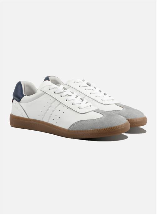 JULES & JENN Baskets basses Tennis lacet Alba cuir femme blanc