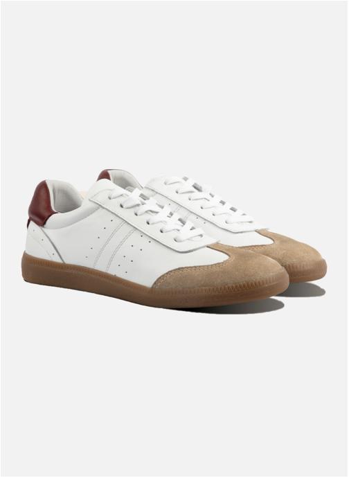 JULES & JENN Baskets basses Tennis lacet Alba cuir femme blanc