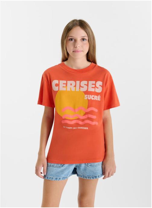Le temps des cerises Tee-shirts Tee-Shirt ILIOSGI Orange fille orange