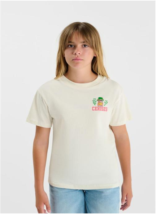 Le temps des cerises Tee-shirts Tee-Shirt LUCYGI White fille blanc